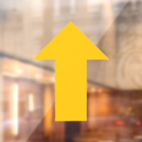 Flèche jaune de distance sociale à la maison de cl
