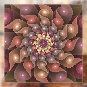 Autocollant Pour Fenêtre Fleur brillante surréaliste Art Abstrait fractal m