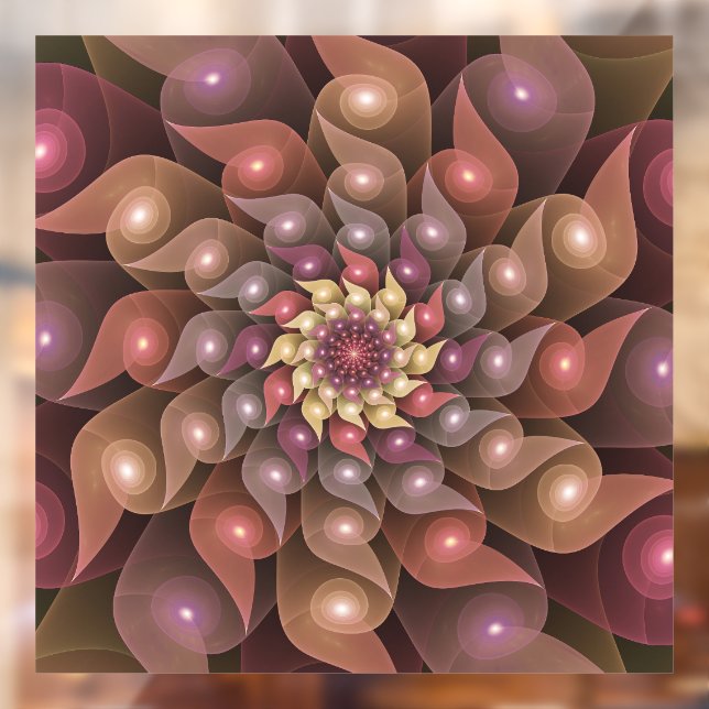 Autocollant Pour Fenêtre Fleur brillante surréaliste Art Abstrait fractal m (Feuille 2)