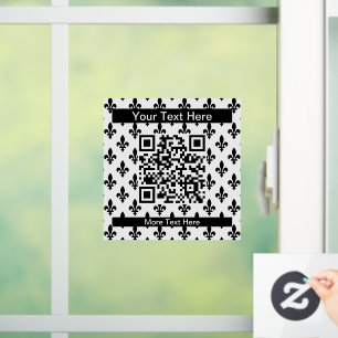 Autocollant Pour Fenêtre Fleur de Lis Motif, française, royale, noire