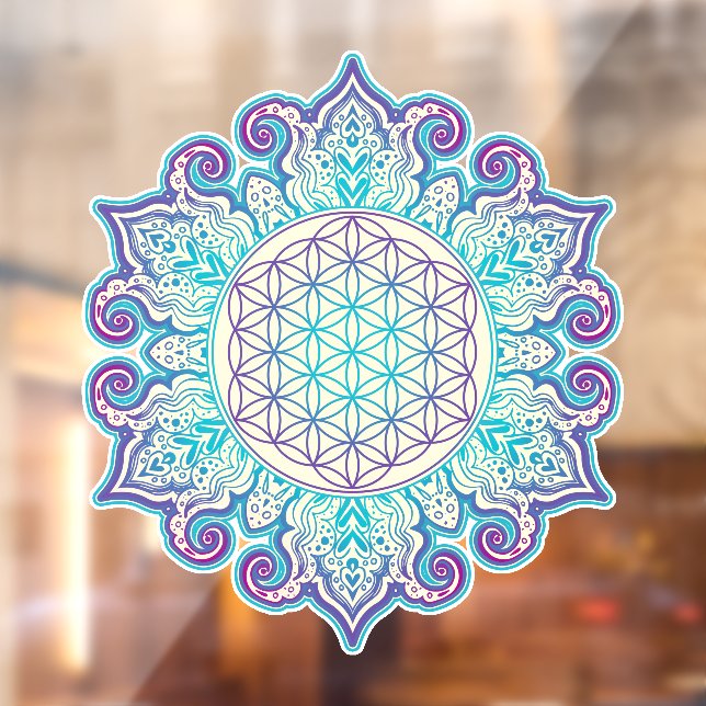 Autocollant Pour Fenêtre Fleur De Vie - Indien Mandala 2 (Feuille 2)