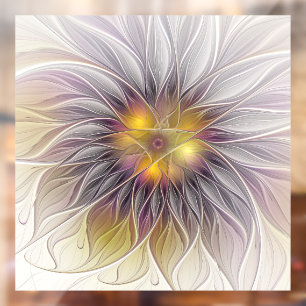 Autocollant Pour Fenêtre Fleur fractale moderne abstraite et colorée lumine