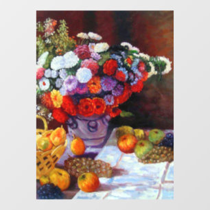 Autocollant Pour Fenêtre Fleurs de Monet et fruits