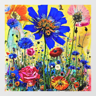 Autocollant Pour Fenêtre Fleurs d'été jaunes