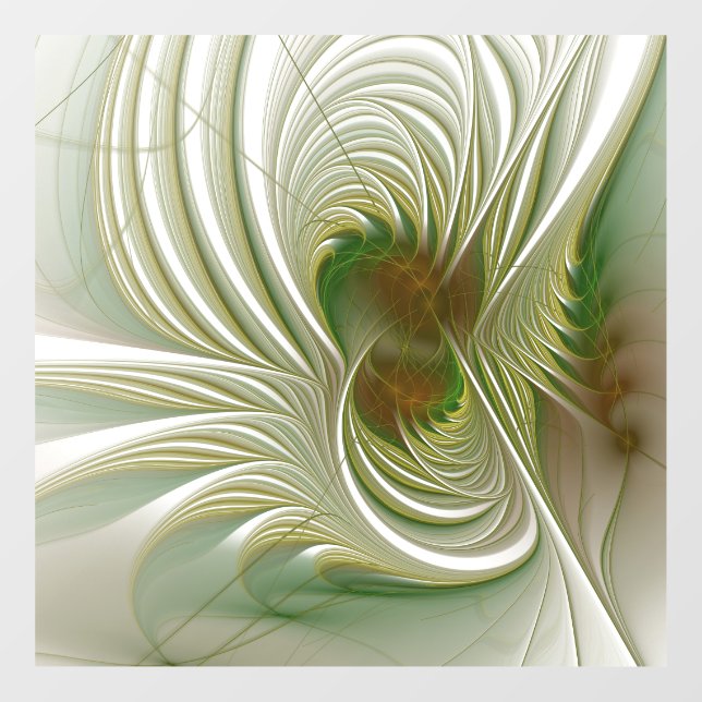 Autocollant Pour Fenêtre Fleurs imaginaires fractales douces et tendres (Feuille)