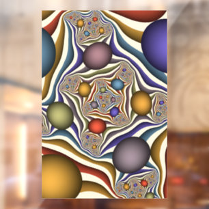 Autocollant Pour Fenêtre Flying Up, Colorful Moderne Art Fractal Abstrait