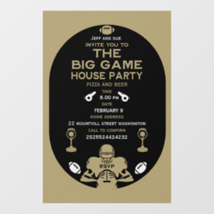 Autocollant Pour Fenêtre Football Big Game TV Watch Party