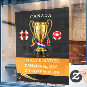 Autocollant Pour Fenêtre Football Canada Jeux mondiaux portables 2026