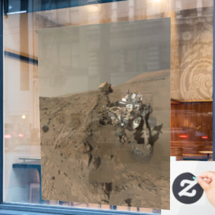 Autocollant Pour Fenêtre Forage Mars Curiosity Red Martian Paysage