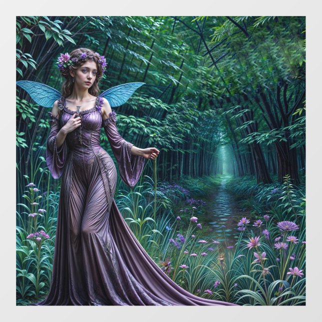 Autocollant Pour Fenêtre Forêt enchantée (Feuille)