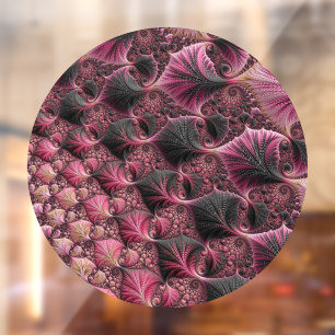 Autocollant Pour Fenêtre Fractale rose