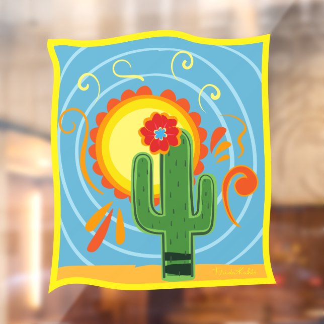 Autocollant Pour Fenêtre Frida Kahlo Cactus Graphic (Feuille 2)