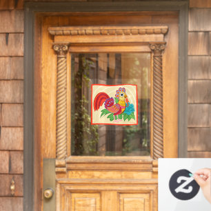 Autocollant Pour Fenêtre Frida Kahlo Chicken Graphic