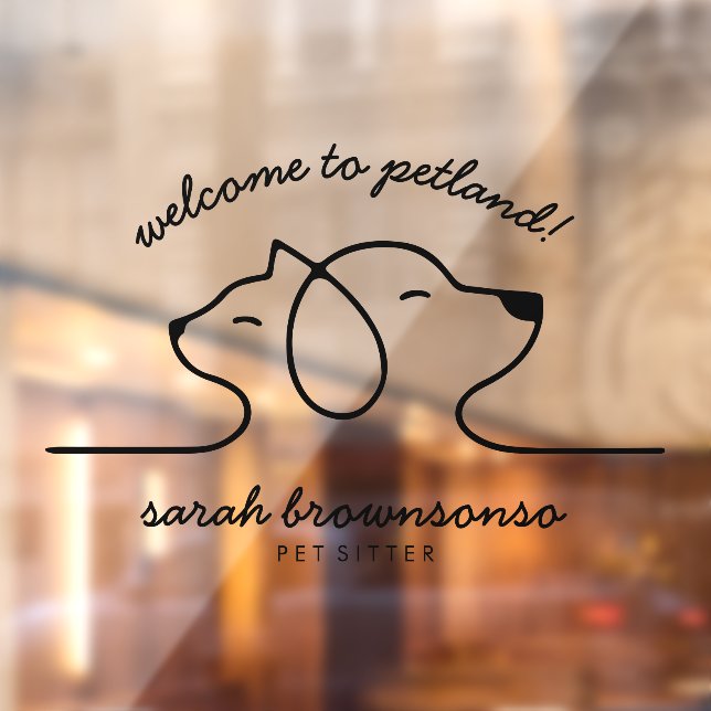 Autocollant Pour Fenêtre Garderie pour chats et chiens en façade (Feuille 2)