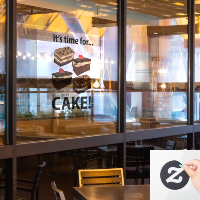Autocollant Pour Fenêtre Gâteau C'est l'heure de la boulangerie de gâteaux  (Fenêtre du restaurant)
