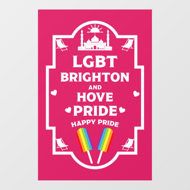 Autocollant Pour Fenêtre Gay pride Brighton (Feuille)