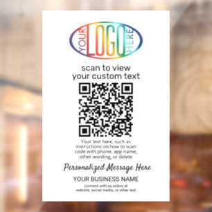 Autocollant Pour Fenêtre Générateur de code QR & Logo d'entreprise Moderne 