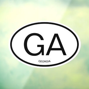 Autocollant Pour Fenêtre Géorgie code d'état abréviation voiture de forme o