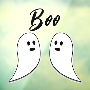 Autocollant Pour Fenêtre Ghost Halloween livre blanc noir
