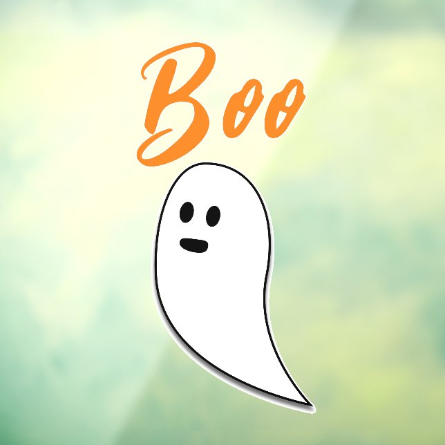 Autocollant Pour Fenêtre Ghost Halloween noir blanc orange boite (Feuille 3)