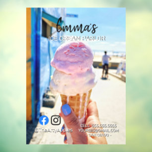 Autocollant Pour Fenêtre glace Crème vitrine camion fête magasin événement