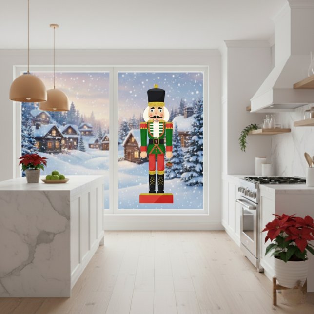 Autocollant Pour Fenêtre Glam Gold & Green Nutcracker (Créateur téléchargé)