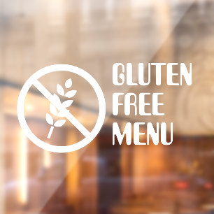 Autocollant Pour Fenêtre Gluten Menu Gratuit Restaurant Clouage Fenêtre