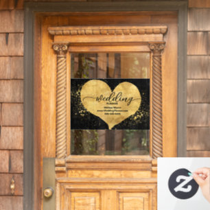 Autocollant Pour Fenêtre Gold Heart, Wedding planner