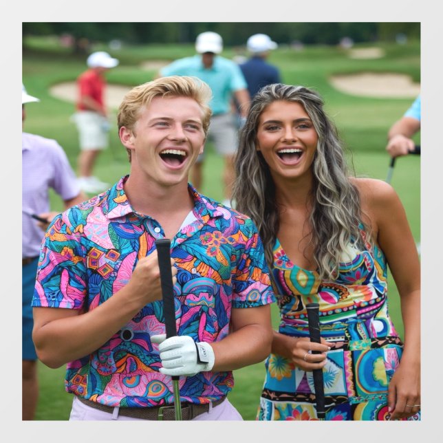 Autocollant Pour Fenêtre Golf Photo Customize Personalize (Feuille)