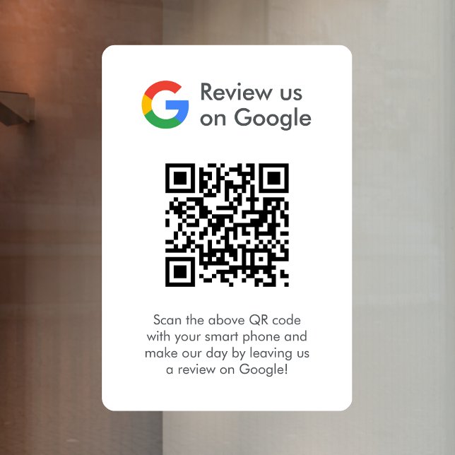 Autocollant Pour Fenêtre Google Avis | Business Review Link QR Code (Créateur téléchargé)