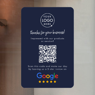Autocollant Pour Fenêtre Google Avis Business Review Link QR Code Marine