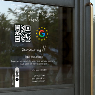 Autocollant Pour Fenêtre Google Avis Mon Entreprise Code QR Merci