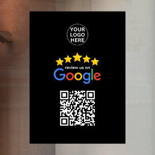 Autocollant Pour Fenêtre Google Business Review 5 étoiles Qr Code noir