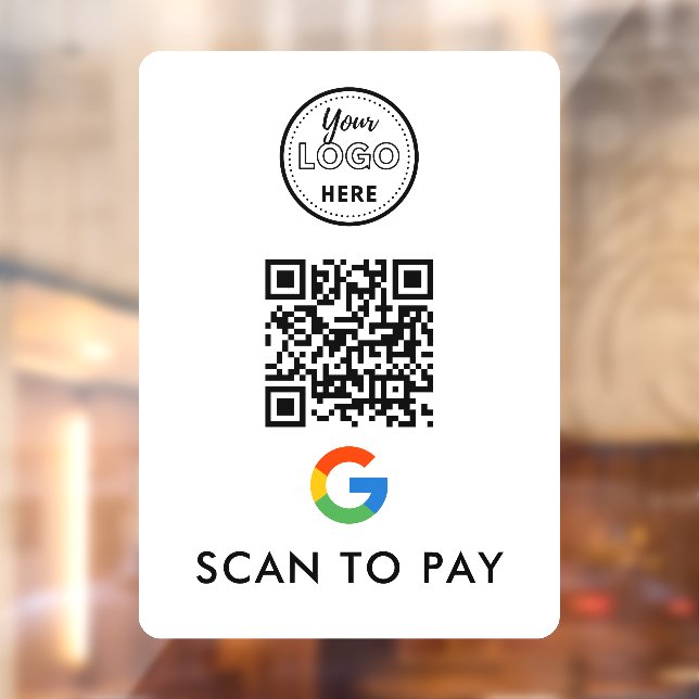 Autocollant Pour Fenêtre Google Pay QR Code numérisation pour payer logo mo (Feuille 2)