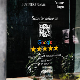 Autocollant Pour Fenêtre Google Review My Business Ajouter Logo Code Qr