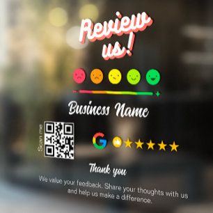 Autocollant Pour Fenêtre Google Review My Business Merci Qr Code