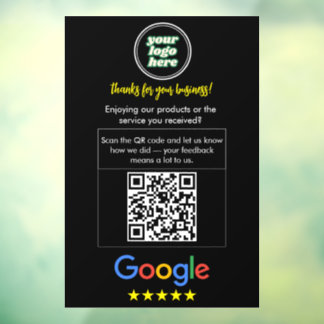 Autocollant Pour Fenêtre Google Reviews | Business Review Link QR Code