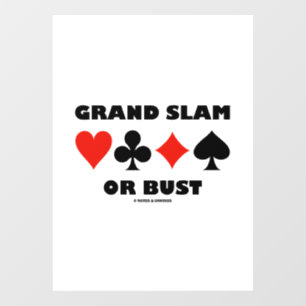 Autocollant Pour Fenêtre Grand Chelem Ou Pont Poussière Jeu Quatre Costumes
