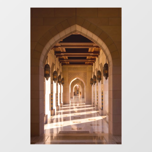 Autocollant Pour Fenêtre Grande Mosquée Sultan Qaboos à Mascate, Oman (Feuille)