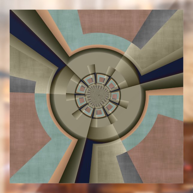 Autocollant Pour Fenêtre Graphique d'art fractal de l'harmonie des couleurs (Feuille 2)