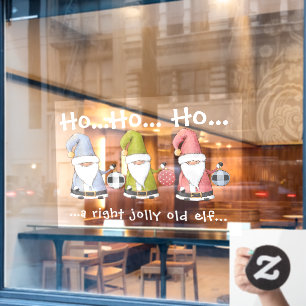 Autocollant Pour Fenêtre Gros elfes de Noël/Gnomes avec ornements