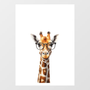 Autocollant Pour Fenêtre Grosse girafe avec lunettes