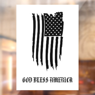 Autocollant Pour Fenêtre * Grunge AP16 USA Drapeau patriotique Dieu béni l'