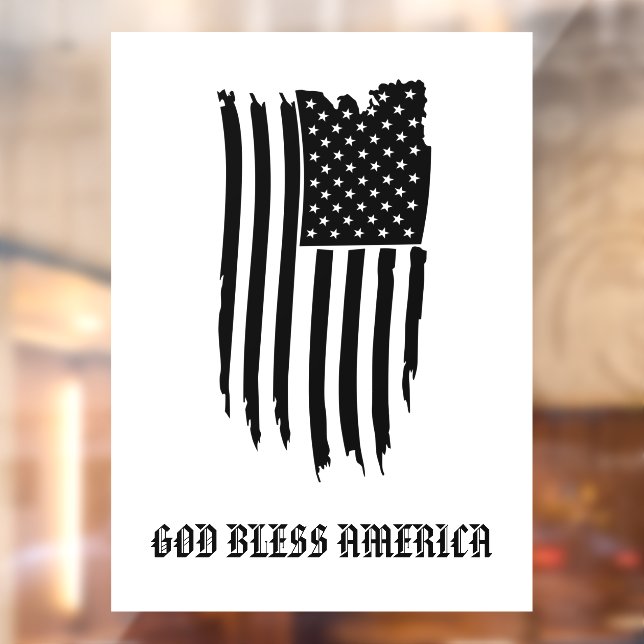 Autocollant Pour Fenêtre * Grunge AP16 USA Drapeau patriotique Dieu béni l' (Feuille 2)