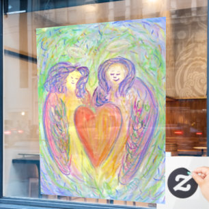 Autocollant Pour Fenêtre Guardian Angel Coeur Art Décoration Clous de fenêt