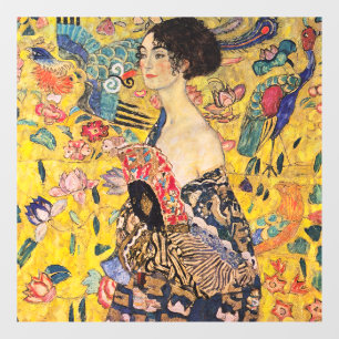 Autocollant Pour Fenêtre Gustav Klimt - Dame avec ventilateur