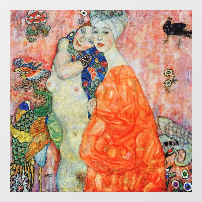 Autocollant Pour Fenêtre Gustav Klimt - Femmes amis (Feuille)