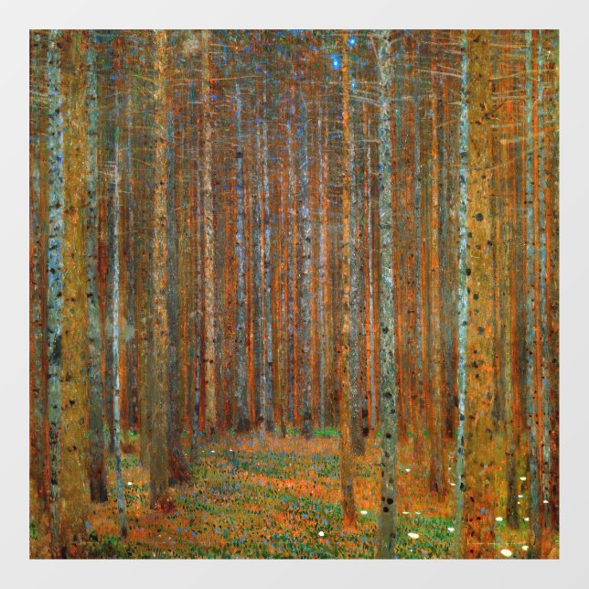 Autocollant Pour Fenêtre Gustav Klimt - Forêt de pins de Tannenwald (Feuille)