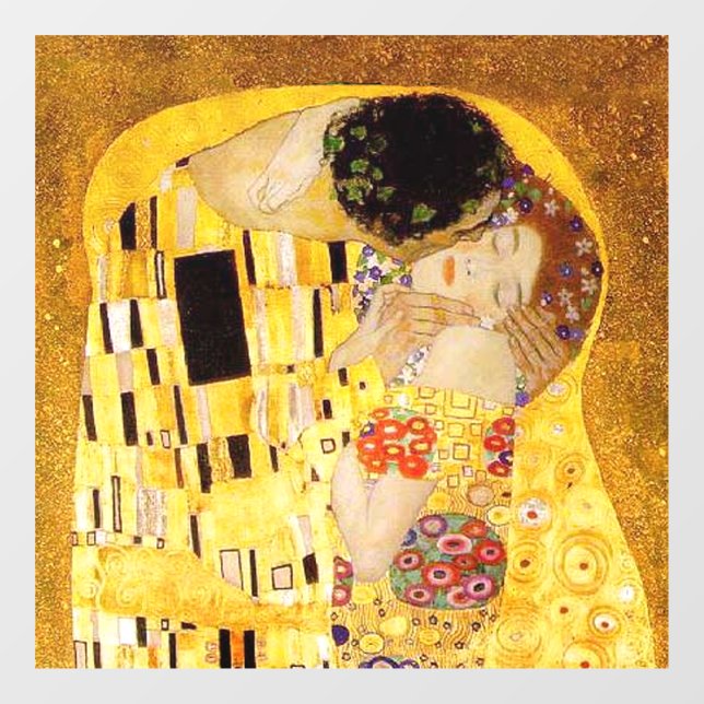Autocollant Pour Fenêtre Gustav Klimt La Peinture Classique Du Kiss (Feuille)