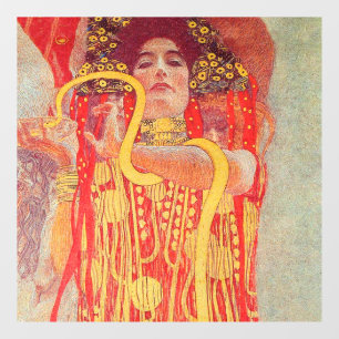 Autocollant Pour Fenêtre Gustav Klimt Red Woman Gold Snake Peinture
